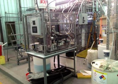 Ion exchange pilot plant for removal of dissolved organic matter from concentrated metal salt solution